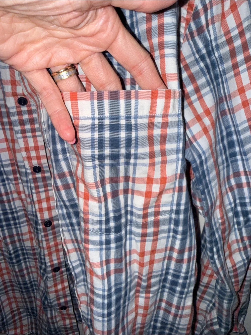 Banana Republic Men's Orange & Blue Plaid Button-Down Shirt